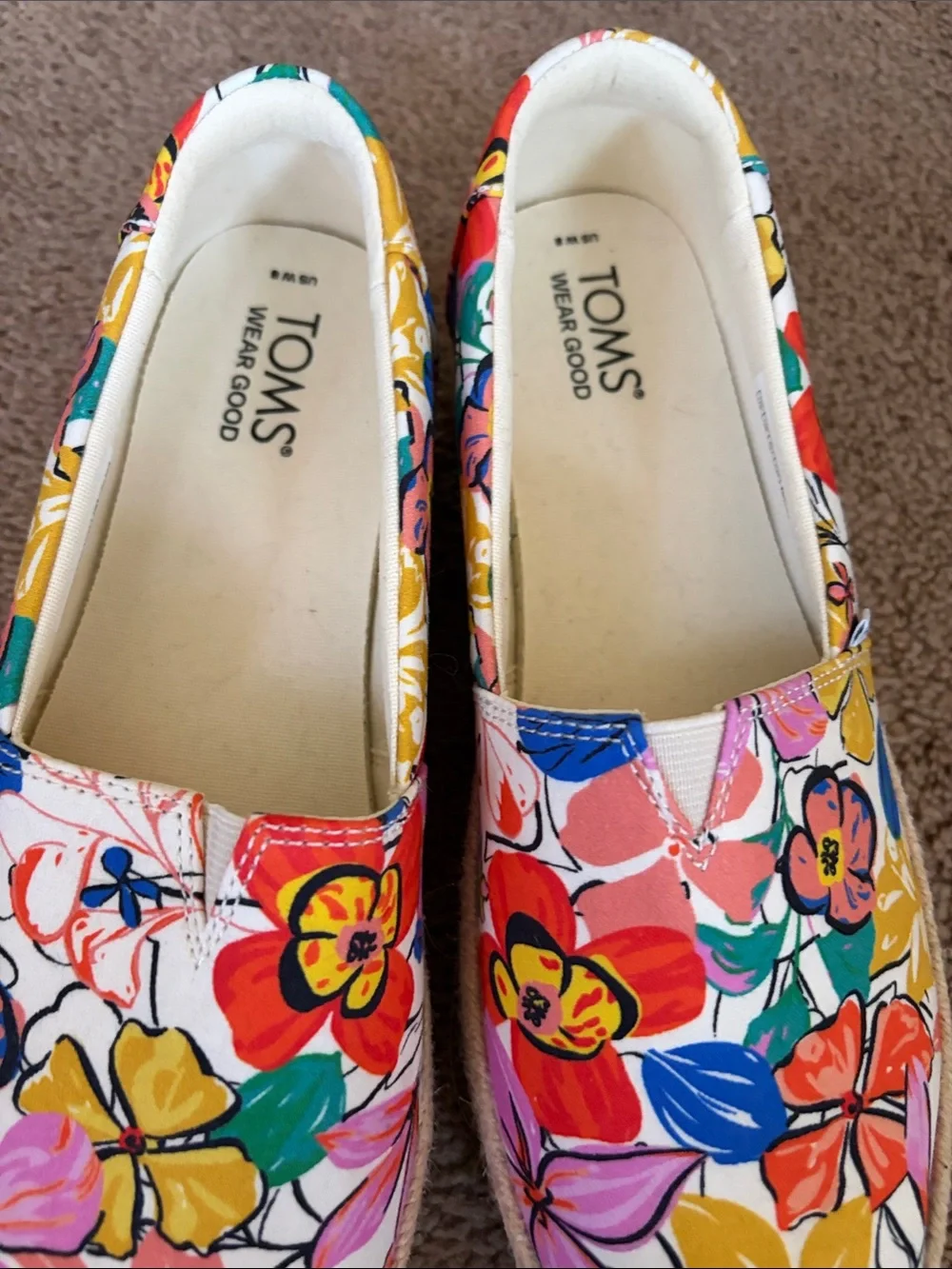 Toms Women's Floral Canvas Espadrilles in Multi-Color